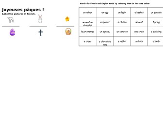 Joyeuses Pâques activity sheet