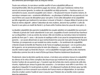 Un Secret - Model Essays