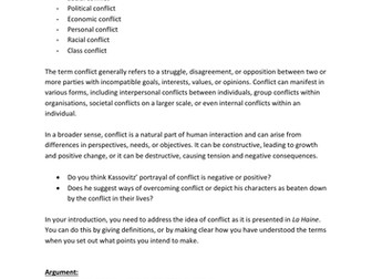 La Haine Model Response, A Level French. Essay Plan, Essay and Commentary.