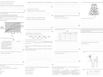 IGCSE CIE A3 Exam sheet - Excretion