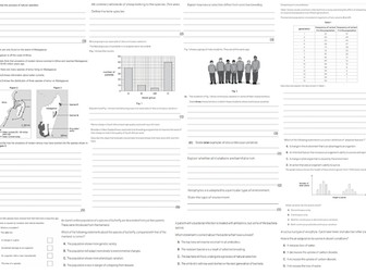 IGCSE CIE A3 Exam sheet - Variation and Selection