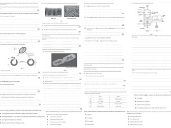 IGCSE CIE A3 Exam sheet - Biotechnology and Genetic Modification