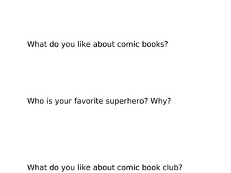 Comic Book Club Questionnaire