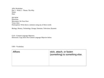 Affix Lesson - Day 1 - The History of the Affixes