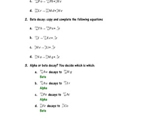 Radioactive Decay Equations