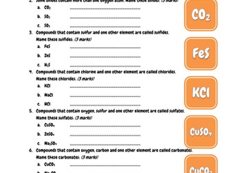 Naming Compounds Worksheet