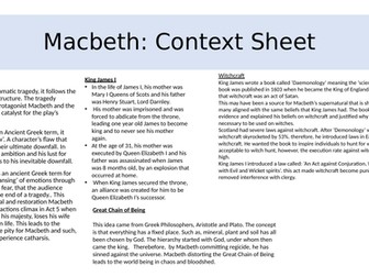 Macbeth revision booklet