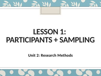 Participants and Sampling