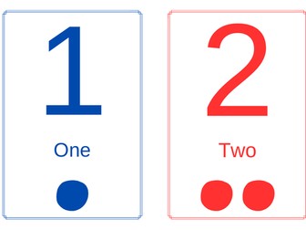 Multi-coloured touch counting cards 1-10