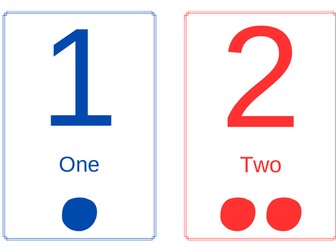 Multi-coloured touch counting cards 1-10