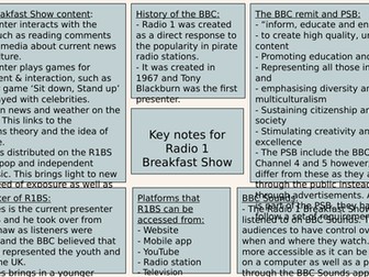 Key notes about Radio 1 Breakfast Show - OCR A level Media Studies