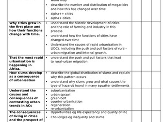 OCR B Geography Revision Pack for Urban Futures Unit 5