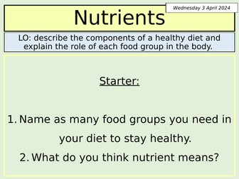 KS3 Biology: Nutrients