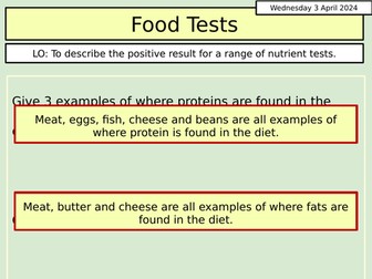 KS3 Biology: Food tests