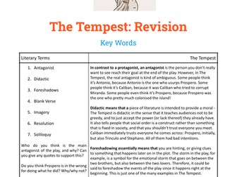 The Tempest Literary Devices Revision