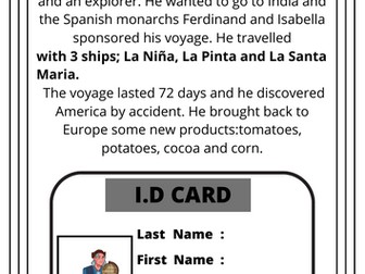 Columbus Day - Beginner Reading Comprehension