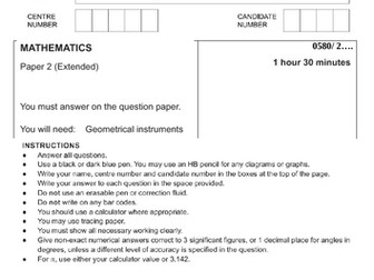 IGCSE PAPER 22 MATHS 0580 MARCH 2024