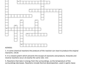 Chemistry Papers 1 & 2 Foundation Energy Changes Puzzle and Answers