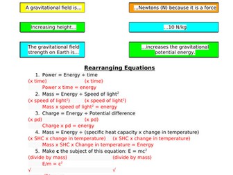 Equations: Gravitational Potential Energy