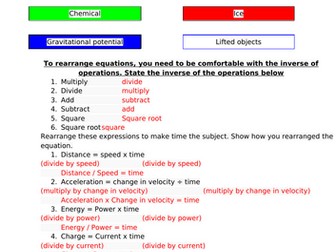 Equations: Kinetic energy