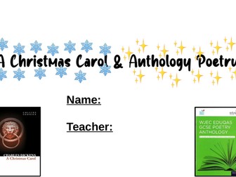 Eduqas GCSE English Literature Revision Guide Resource Support - Anthology Poetry /A Christmas Carol