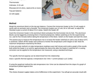 Practical: Experiment to find the Specific Heat Capacity of a Metal Block