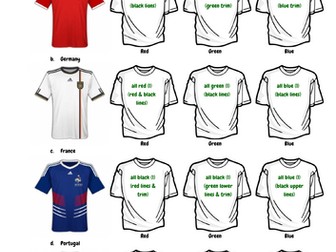 World Cup Colours Worksheet