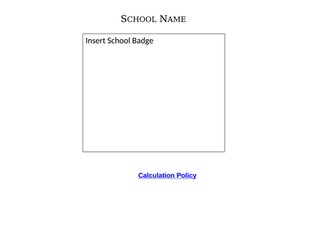 Calculation Policy Primary