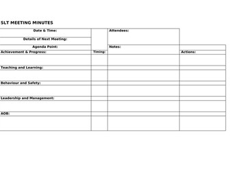 Senior Leadership Meeting Minutes