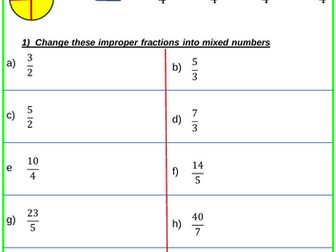 Improper fractions and Mixed numbers