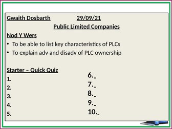 6. Public Limited Companies