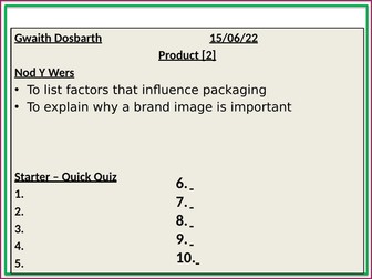 36. Packaging and Brand