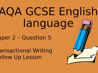 A05/A06 - Transactional Writing Follow Up Lesson