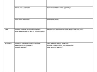 AQA A Level History Section A source analysis resources