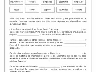 Las asignaturas y los profesores.