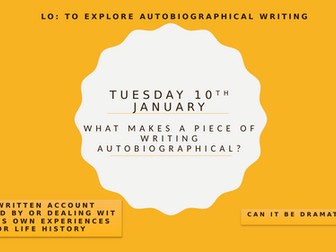 Roald Dahl's 'Boy' - First three lessons