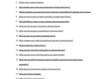 Crime and Punishment Quiz- 1000-1500