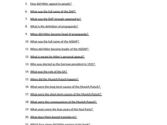 Edexcel GCSE Germany Big Quizzes Bundle