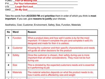 ACCESS FM - Worksheet