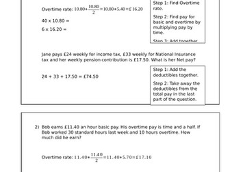 Scaffolded Wages and Earnings Worksheet N5 Apps