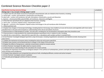 GCSE Combined Science Revision Checklist Edexcel Papers 1 and 2 (Bundle)