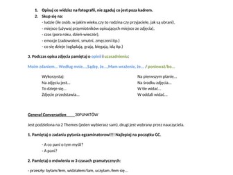 Polish GCSE Speaking exam guidelines for Candidates