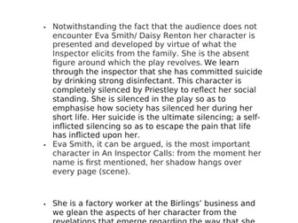 A* revision GCSE ENGLISH LITERATURE: the character of Eva Smith "An Inspector Calls"