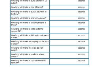 Seconds worksheet (Time topic)