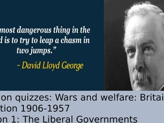 AQA 2m Revision quiz (with answers) Section 1 Liberal Governments