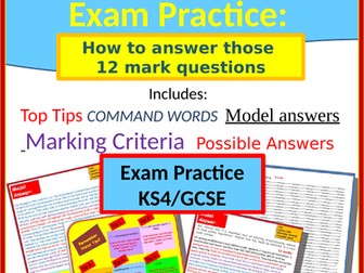 Food GCSE Eduqas Mock Questions with answers: 12 mark questions (Long answers)