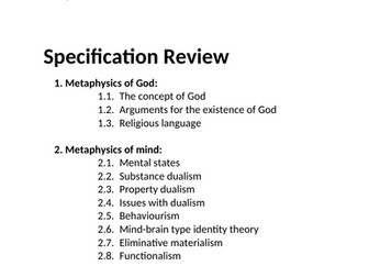 A Level Philosophy Specification Review: Paper 2