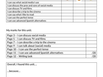 GCSE Spanish - Social Media/TV/Cinema booklet