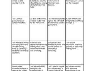 Revision activity for AQA History Paper 1