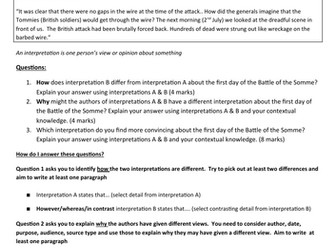 Battle of the Somme Assessment
